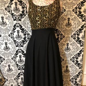 Southeastern Black And Gold Cocktail Dress
